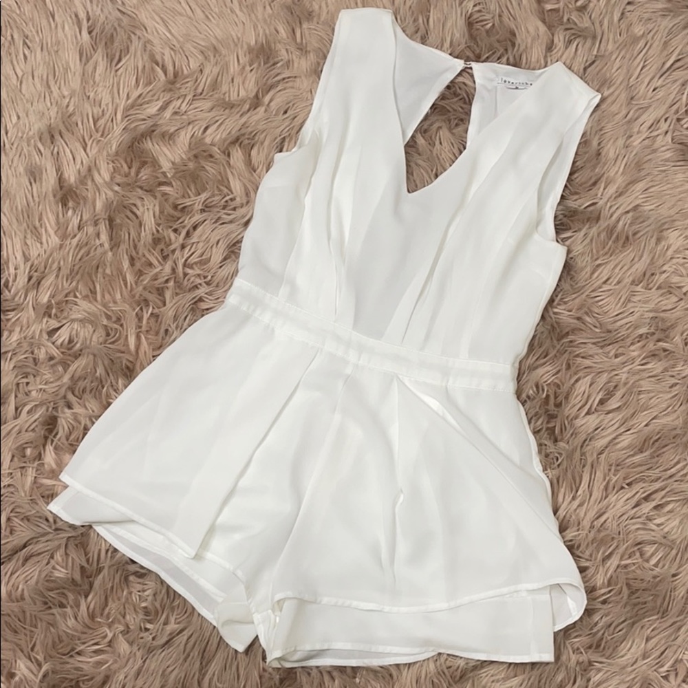 White flowy romper
